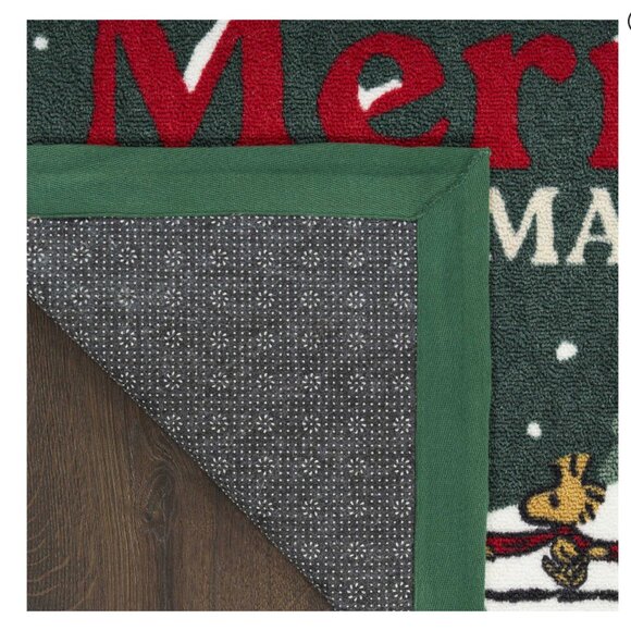 St. Nicholas Square Peanuts Snoopy & Woodstock Merry Christmas Throw Rug - Picture 5 of 5